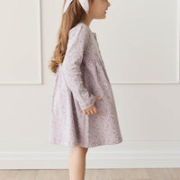 Organic Cotton Poppy Dress - Lulu Bloom Iris Childrens Dress from Jamie Kay USA