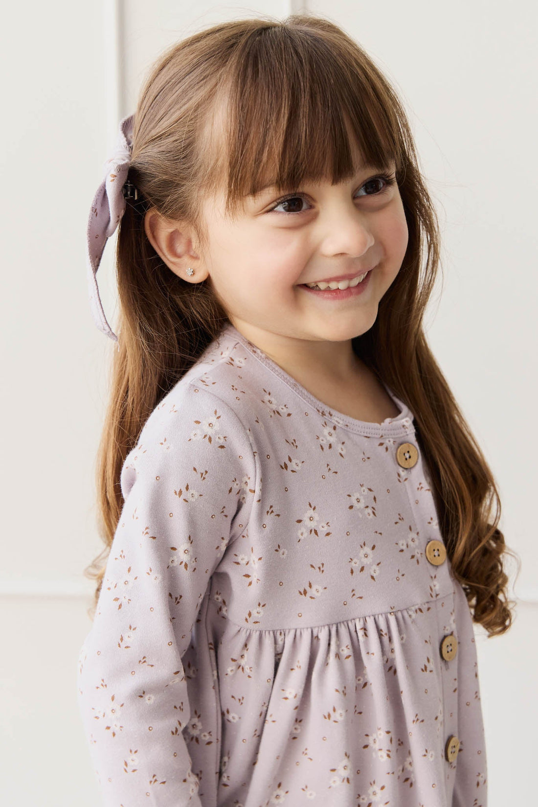 Organic Cotton Poppy Dress - Lulu Bloom Iris Childrens Dress from Jamie Kay USA