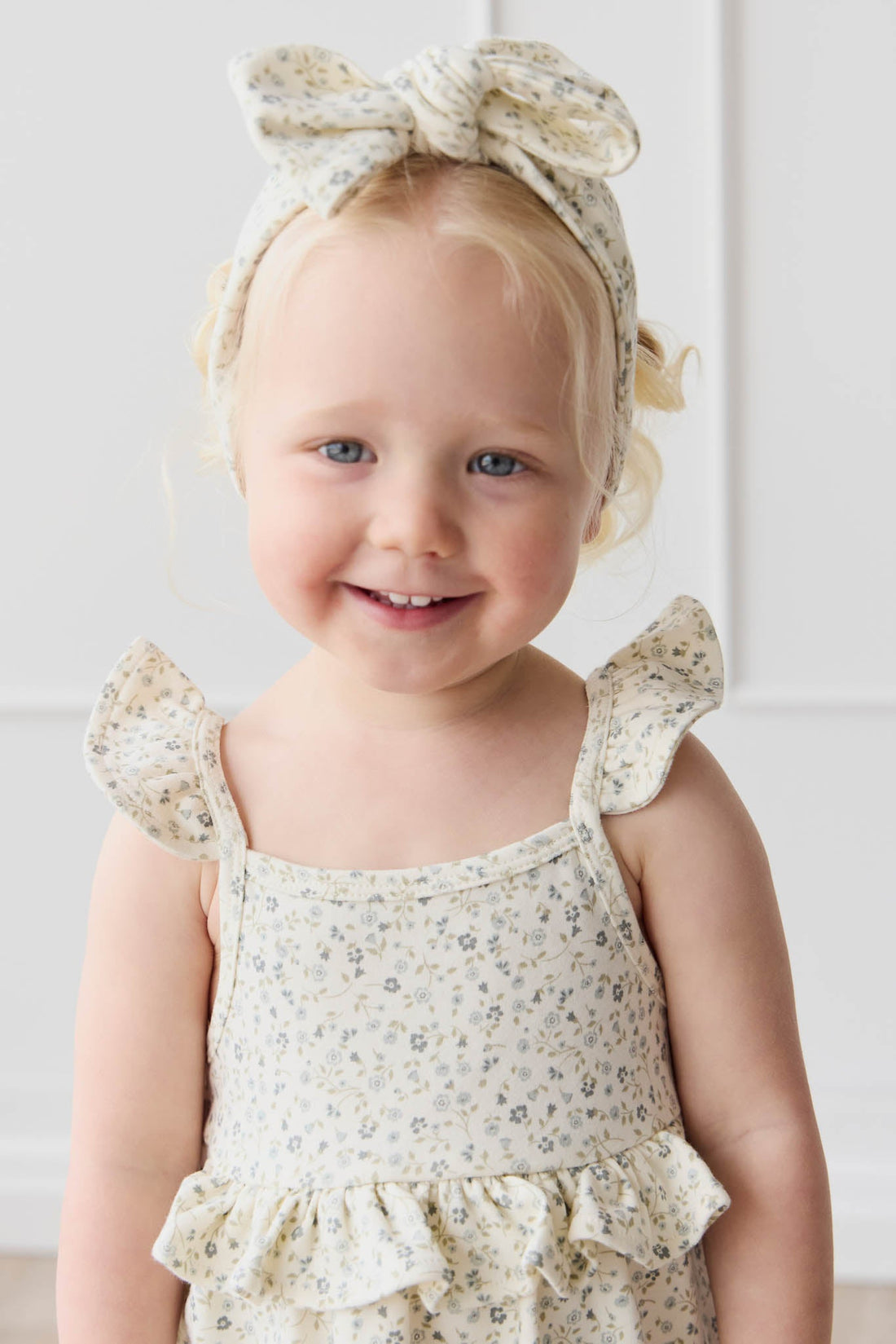 Organic Cotton Kaia Top - Dainty Egret Blues Childrens Top from Jamie Kay USA
