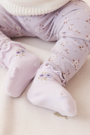 Organic Cotton Everyday Legging - Lulu Bloom Iris Childrens Legging from Jamie Kay USA