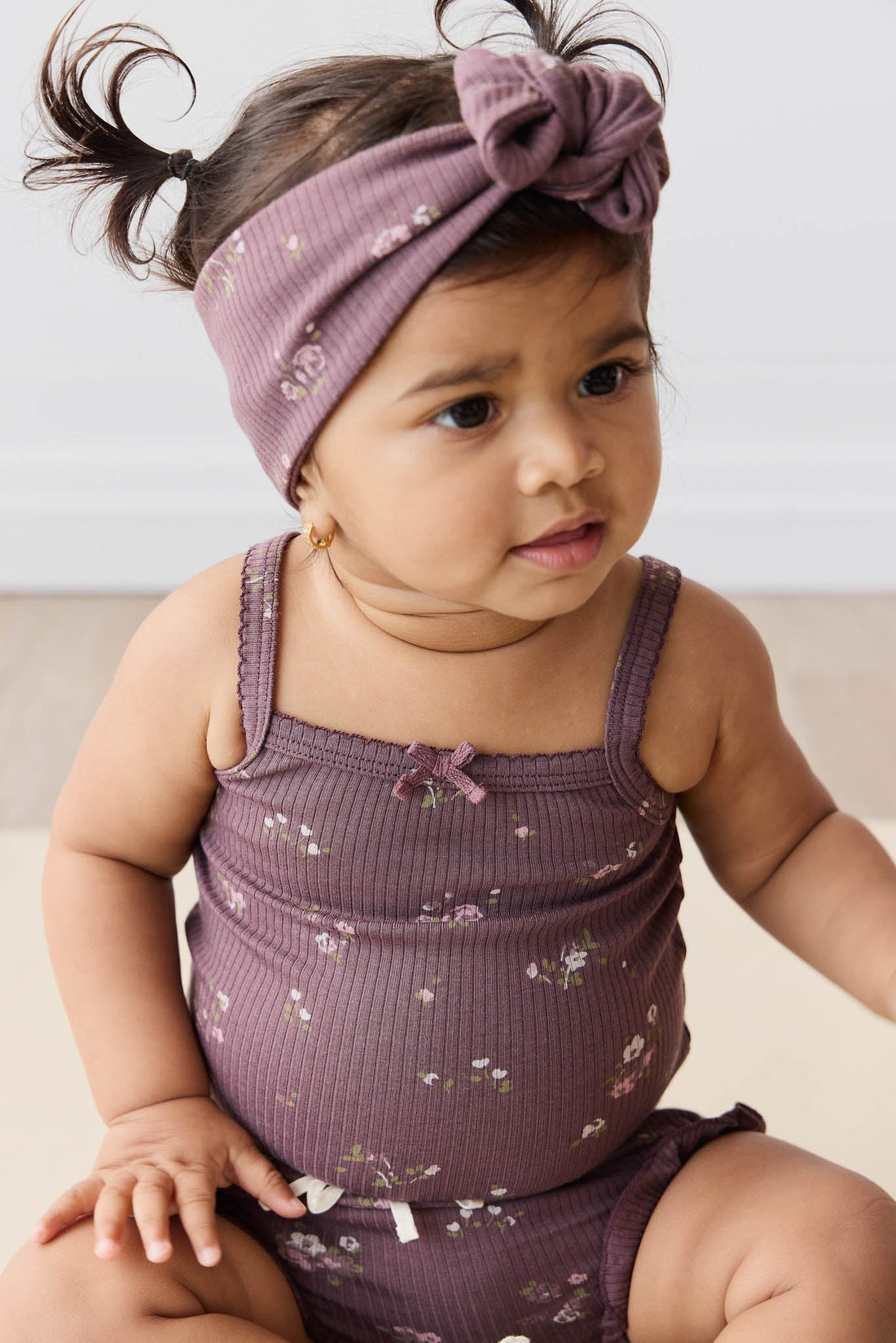 Organic Cotton Modal Bridget Singlet Bodysuit - Petite Fleur Childrens Bodysuit from Jamie Kay USA