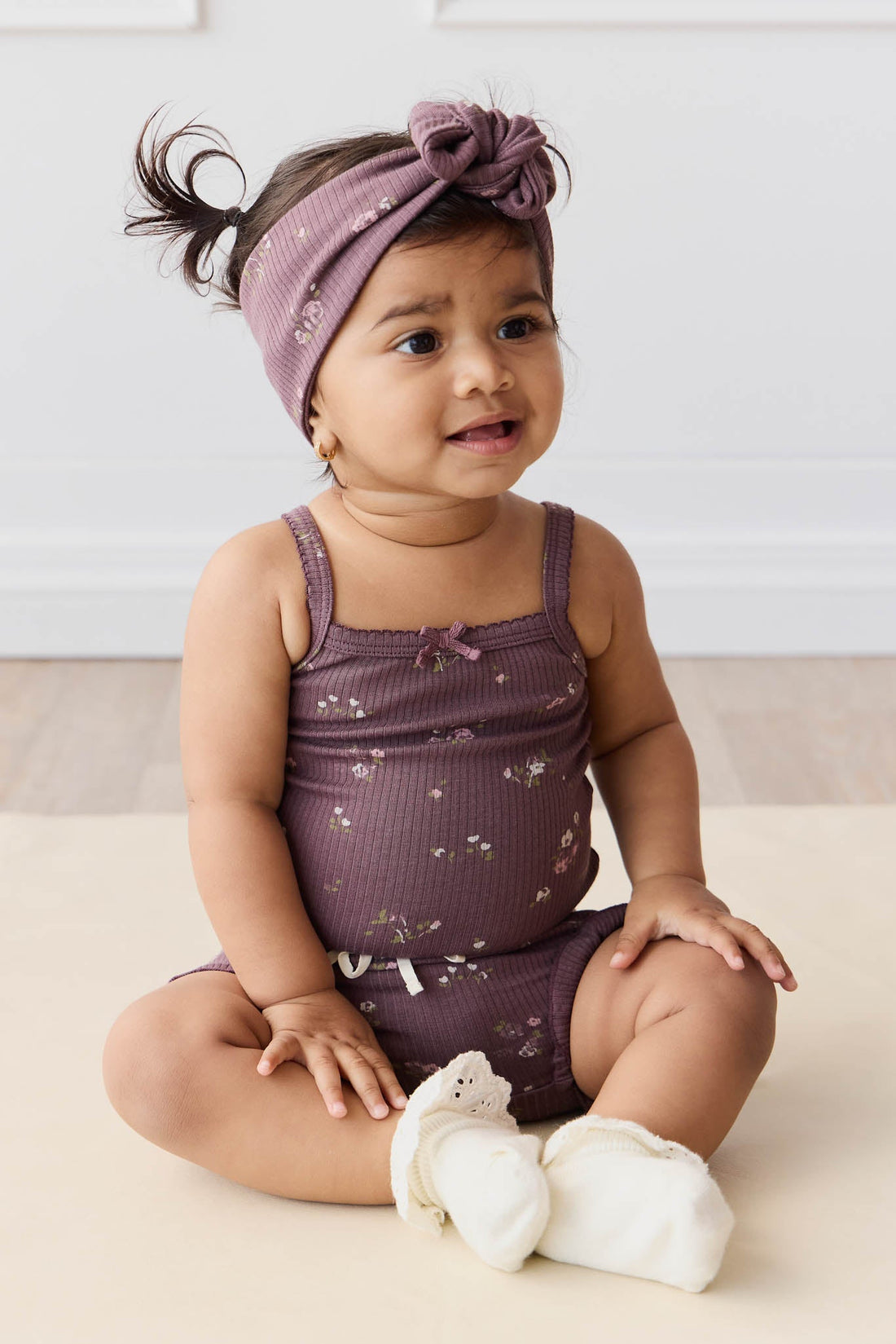 Organic Cotton Modal Bridget Singlet Bodysuit - Petite Fleur Childrens Bodysuit from Jamie Kay USA