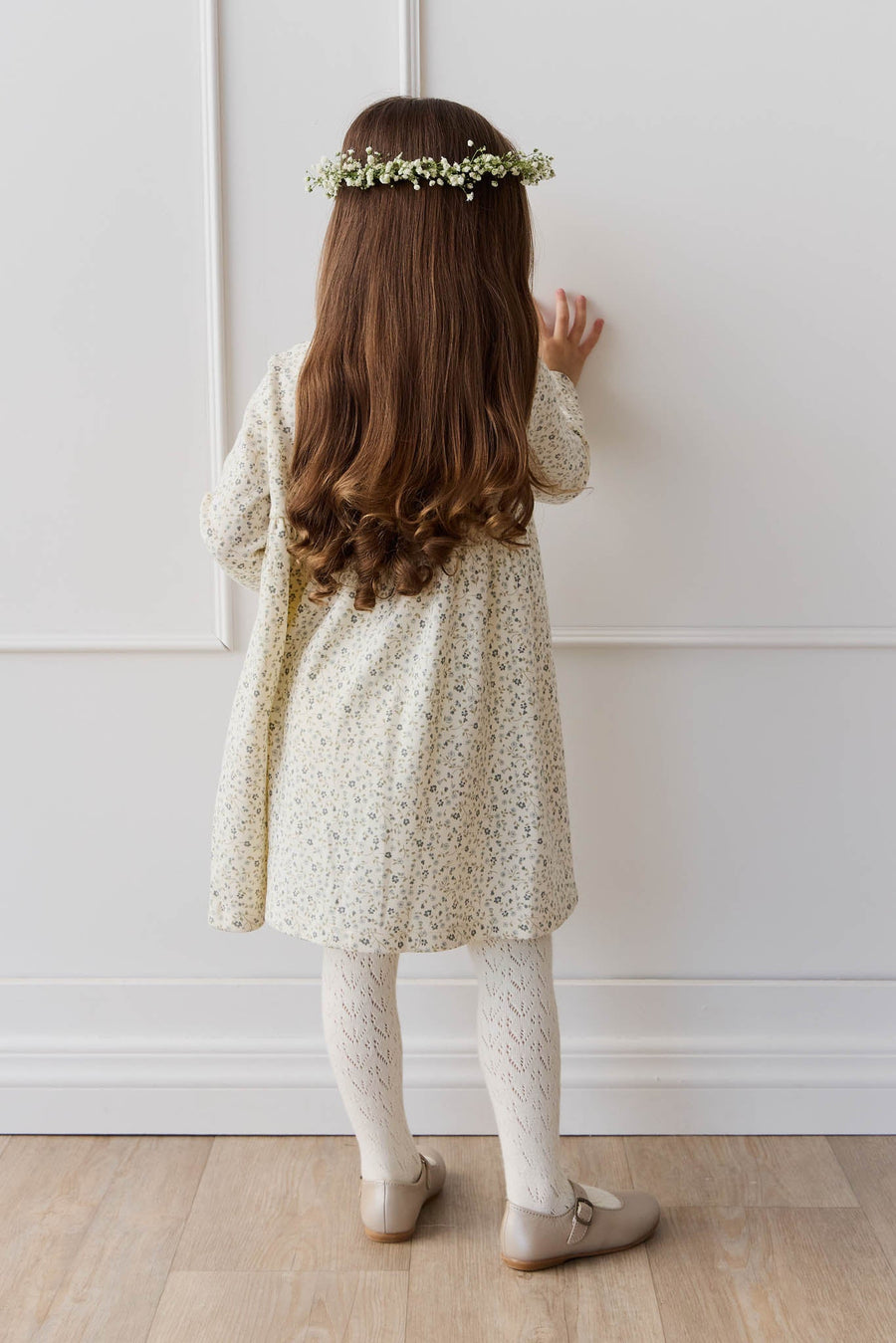 Organic Cotton Poppy Dress - Dainty Egret Blues Childrens Dress from Jamie Kay USA