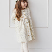 Organic Cotton Poppy Dress - Dainty Egret Blues Childrens Dress from Jamie Kay USA