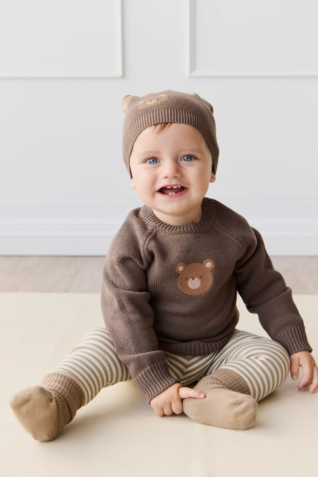 Ethan Jumper - Brownie Bobbie Bear Childrens Jumper from Jamie Kay USA