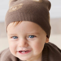 Ethan Hat - Bobbie Bear Brownie Childrens Beanie from Jamie Kay USA