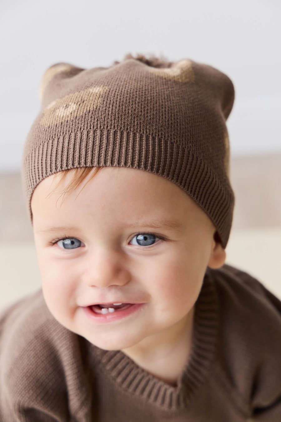 Ethan Hat - Bobbie Bear Brownie Childrens Beanie from Jamie Kay USA