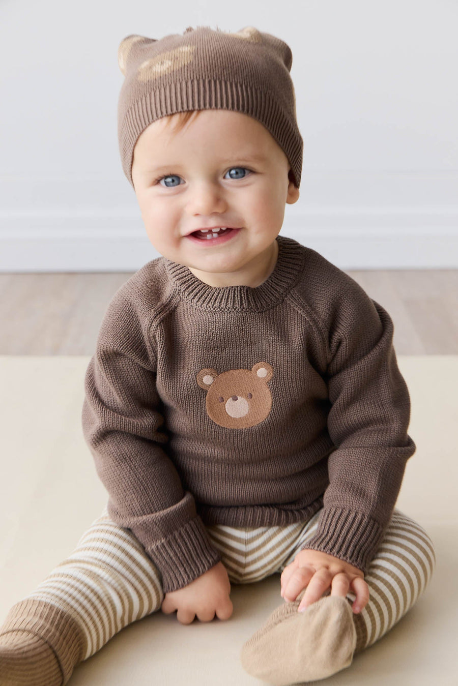 Ethan Jumper - Brownie Bobbie Bear Childrens Jumper from Jamie Kay USA