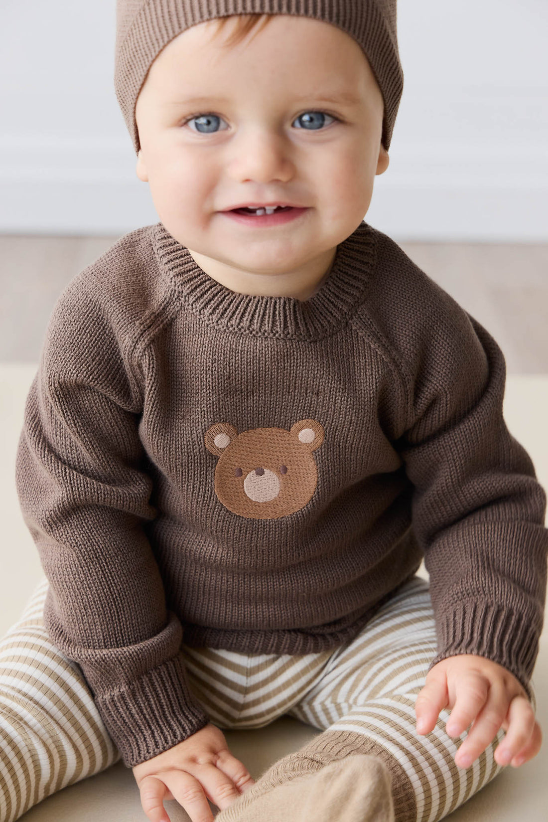 Ethan Jumper - Brownie Bobbie Bear Childrens Jumper from Jamie Kay USA