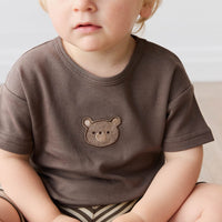 Pima Cotton Hunter Tee - Brownie Bobbie Bear Childrens Top from Jamie Kay USA