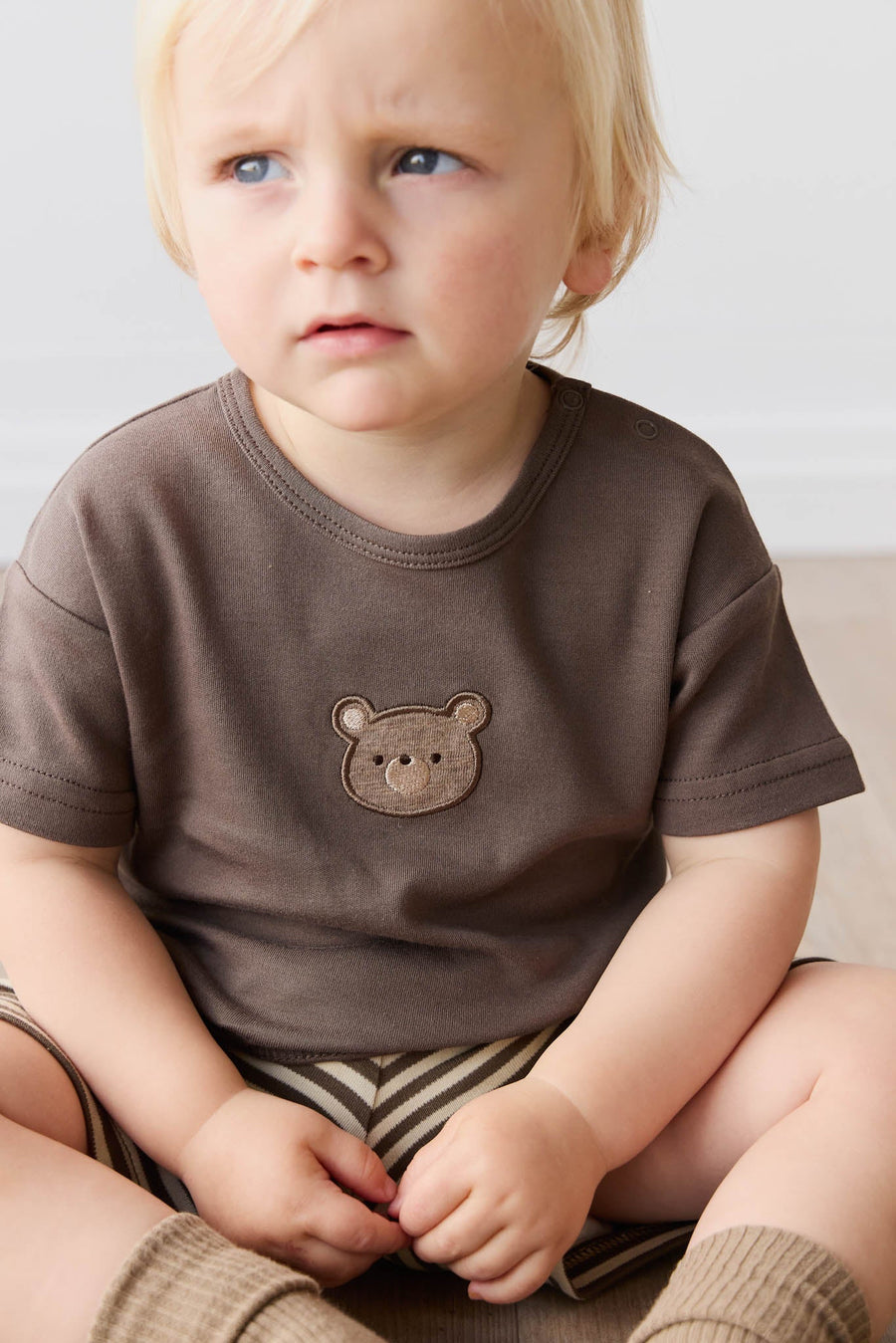 Pima Cotton Hunter Tee - Brownie Bobbie Bear Childrens Top from Jamie Kay USA