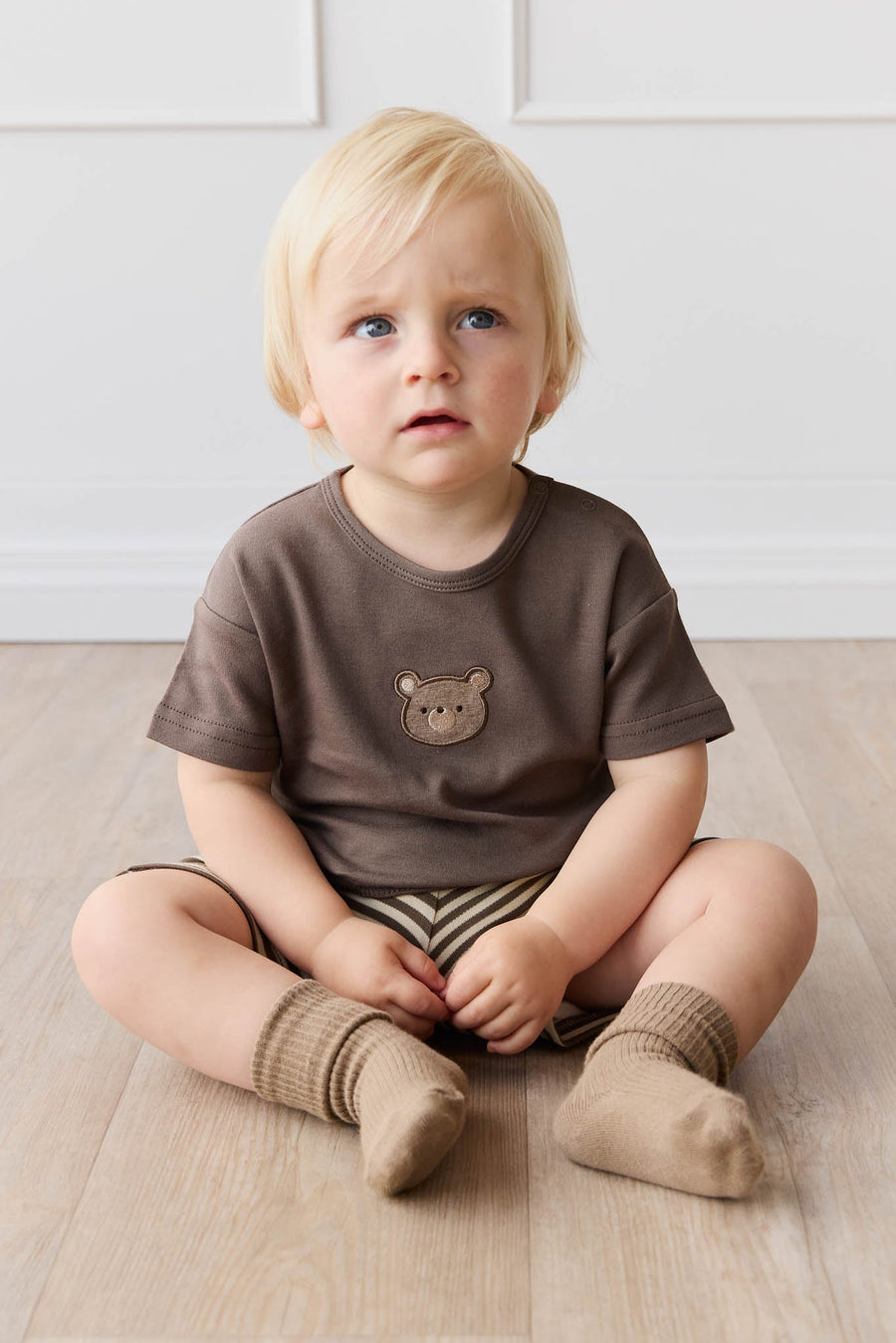 Pima Cotton Hunter Tee - Brownie Bobbie Bear Childrens Top from Jamie Kay USA