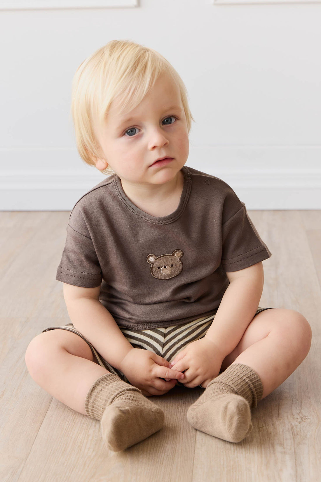 Pima Cotton Hunter Tee - Brownie Bobbie Bear Childrens Top from Jamie Kay USA