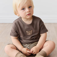 Pima Cotton Hunter Tee - Brownie Bobbie Bear Childrens Top from Jamie Kay USA