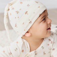 Organic Cotton Knot Beanie - Foraging Friends Childrens Hat from Jamie Kay USA