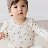 Organic Cotton Long Sleeve Bodysuit - Foraging Friends Childrens Bodysuit from Jamie Kay USA