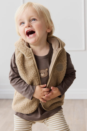 Neve Sherpa Vest - Cashew Childrens Vest from Jamie Kay USA