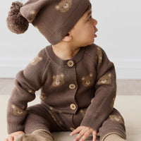 Ethan Hat - Bobbie Bear Brownie Childrens Beanie from Jamie Kay USA