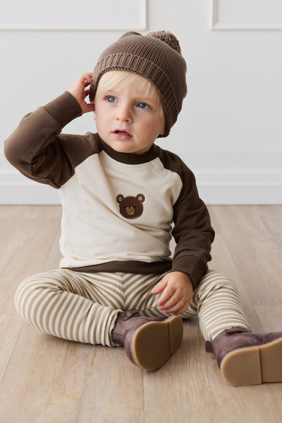 Organic Cotton Tao Sweatshirt - Cloud Bobbie Bear Childrens Sweatshirting from Jamie Kay USA