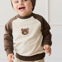 Organic Cotton Tao Sweatshirt - Cloud Bobbie Bear Childrens Sweatshirting from Jamie Kay USA