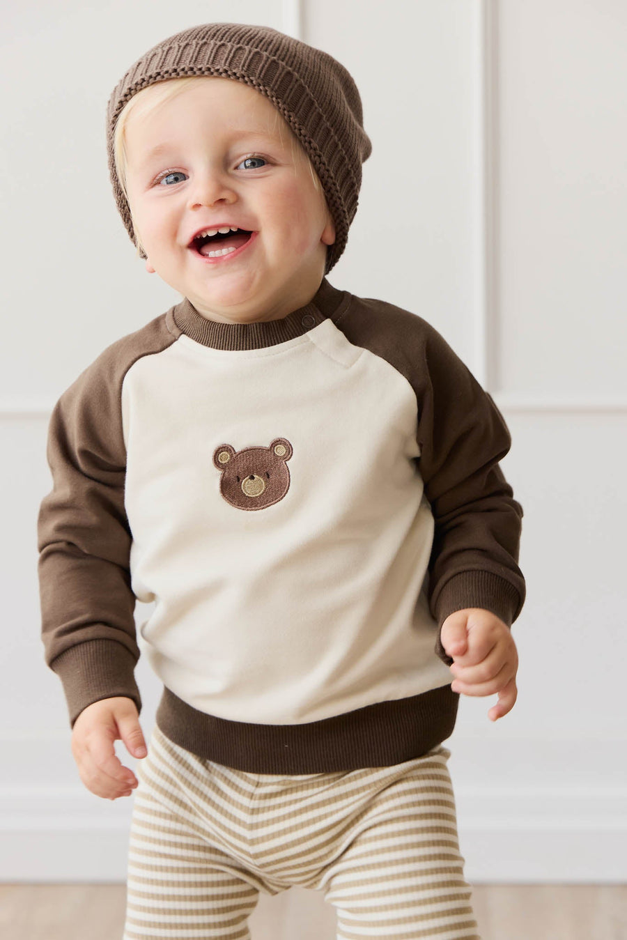 Organic Cotton Tao Sweatshirt - Cloud Bobbie Bear Childrens Sweatshirting from Jamie Kay USA