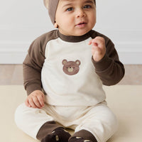 Organic Cotton Tao Sweatshirt Onepiece - Cloud Bobbie Bear Childrens Onepiece from Jamie Kay USA