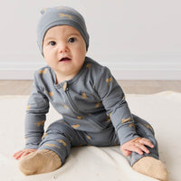 Organic Cotton Reese Zip Onepiece - Lenny Leopard Smoke Childrens Onepiece from Jamie Kay USA