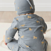 Organic Cotton Reese Zip Onepiece - Lenny Leopard Smoke Childrens Onepiece from Jamie Kay USA