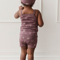 Organic Cotton Modal Singlet - Petite Fleur Childrens Singlet from Jamie Kay USA