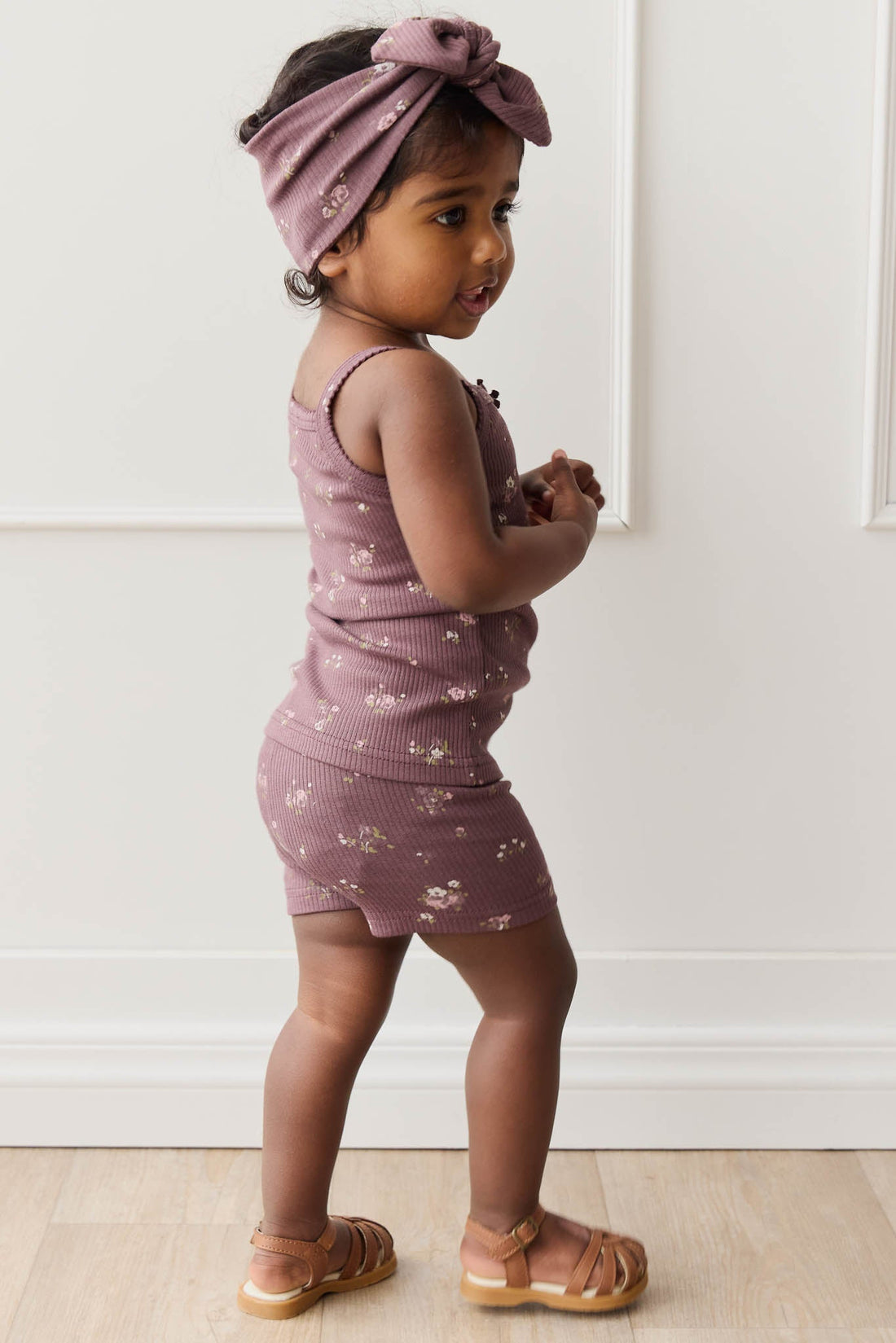 Organic Cotton Modal Singlet - Petite Fleur Childrens Singlet from Jamie Kay USA