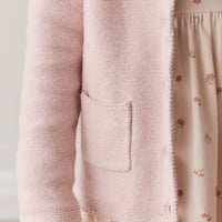 Aude Cardigan - Dainty Pink Marle Childrens Cardigan from Jamie Kay USA