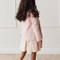 Aude Cardigan - Dainty Pink Marle Childrens Cardigan from Jamie Kay USA