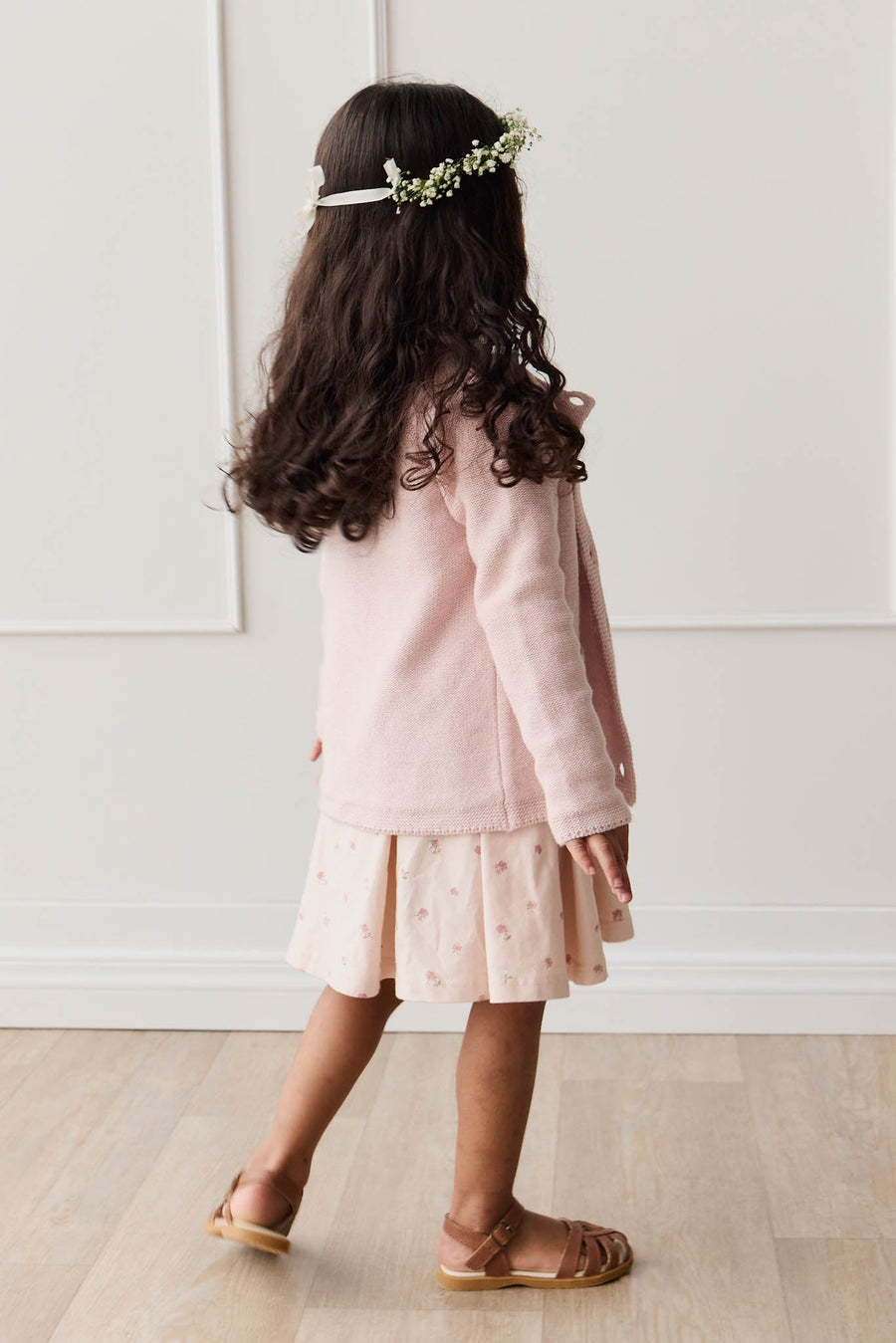 Aude Cardigan - Dainty Pink Marle Childrens Cardigan from Jamie Kay USA