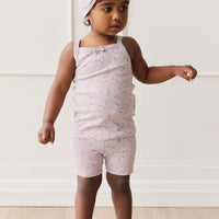 Organic Cotton Everyday Bike Short - Lulu Bloom Iris Childrens Short from Jamie Kay USA