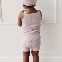 Organic Cotton Singlet - Lulu Bloom Iris Childrens Singlet from Jamie Kay USA