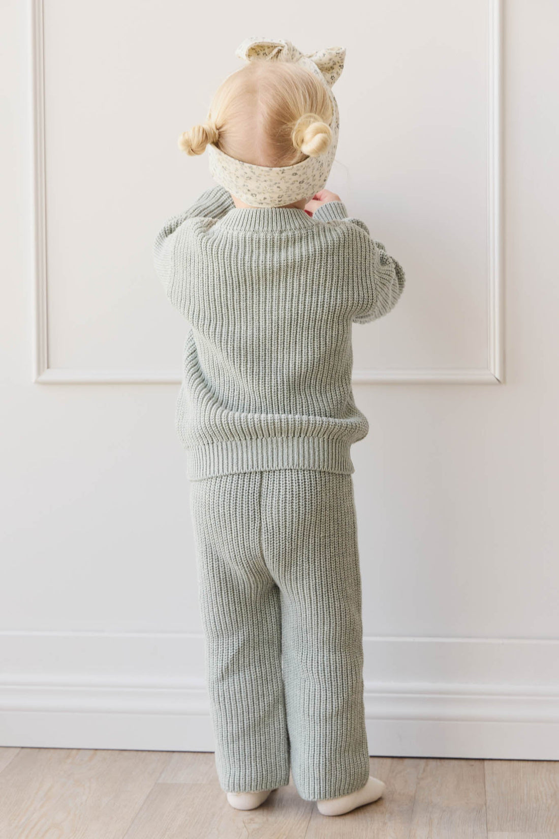 Morgan Knitted Pant - Mist Fleck Childrens Pant from Jamie Kay USA