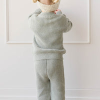 Morgan Knitted Pant - Mist Fleck Childrens Pant from Jamie Kay USA