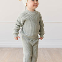 Morgan Knitted Pant - Mist Fleck Childrens Pant from Jamie Kay USA