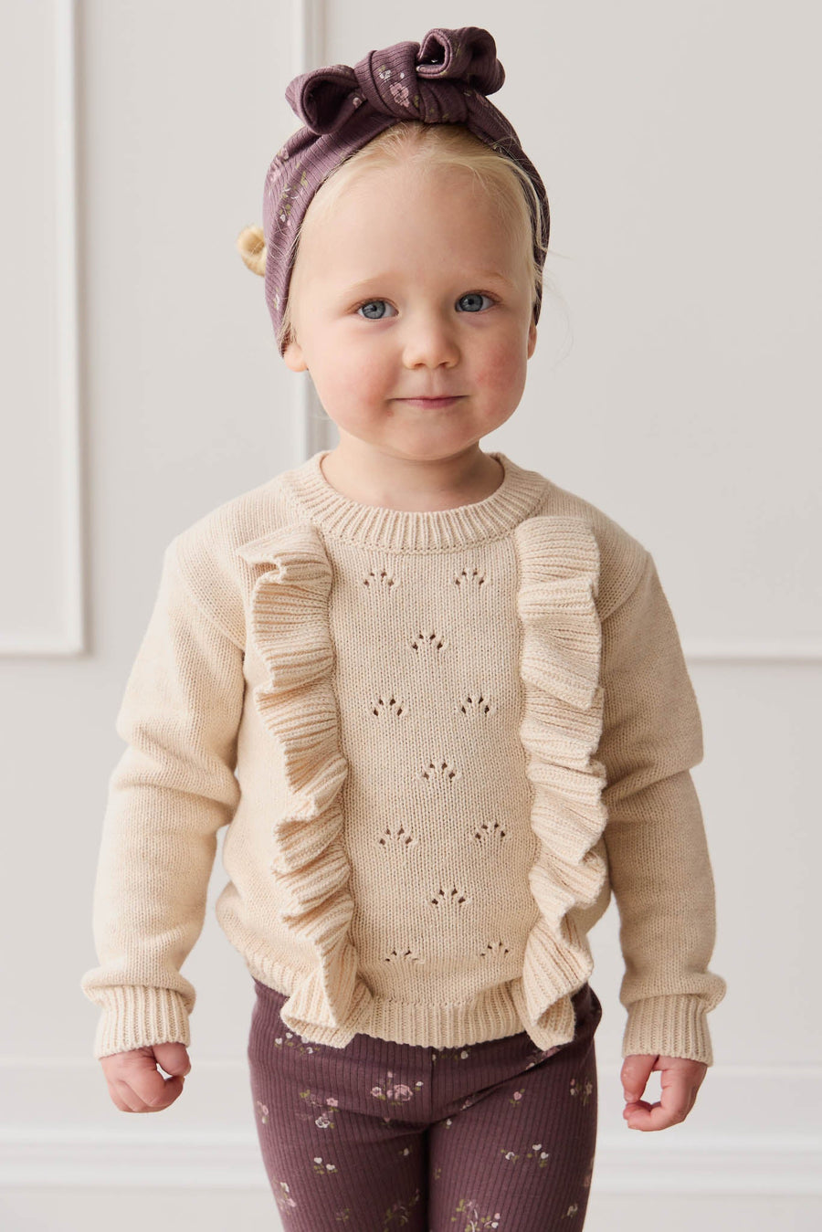 Valentia Jumper - Light Oatmeal Marle Childrens Jumper from Jamie Kay USA