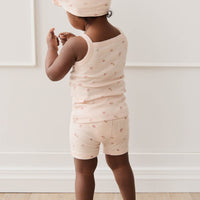 Organic Cotton Singlet - Meredith Morganite Childrens Singlet from Jamie Kay USA