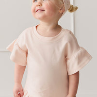 Pima Cotton Courtney Ruffle Top - Dainty Pink Childrens Top from Jamie Kay USA