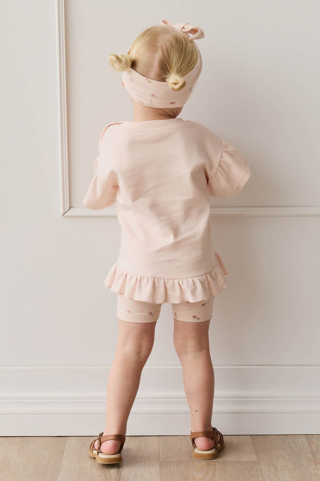 Pima Cotton Courtney Ruffle Top - Dainty Pink Childrens Top from Jamie Kay USA