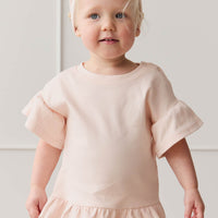 Pima Cotton Courtney Ruffle Top - Dainty Pink Childrens Top from Jamie Kay USA