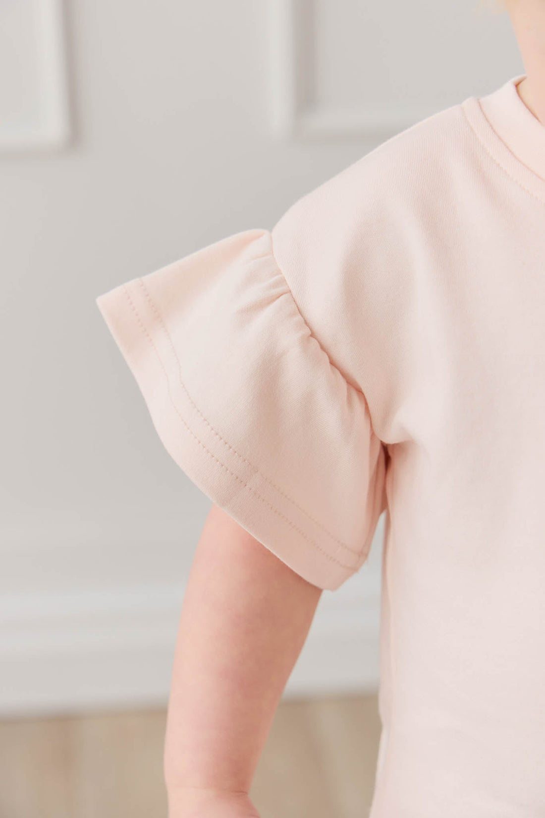 Pima Cotton Courtney Ruffle Top - Dainty Pink Childrens Top from Jamie Kay USA