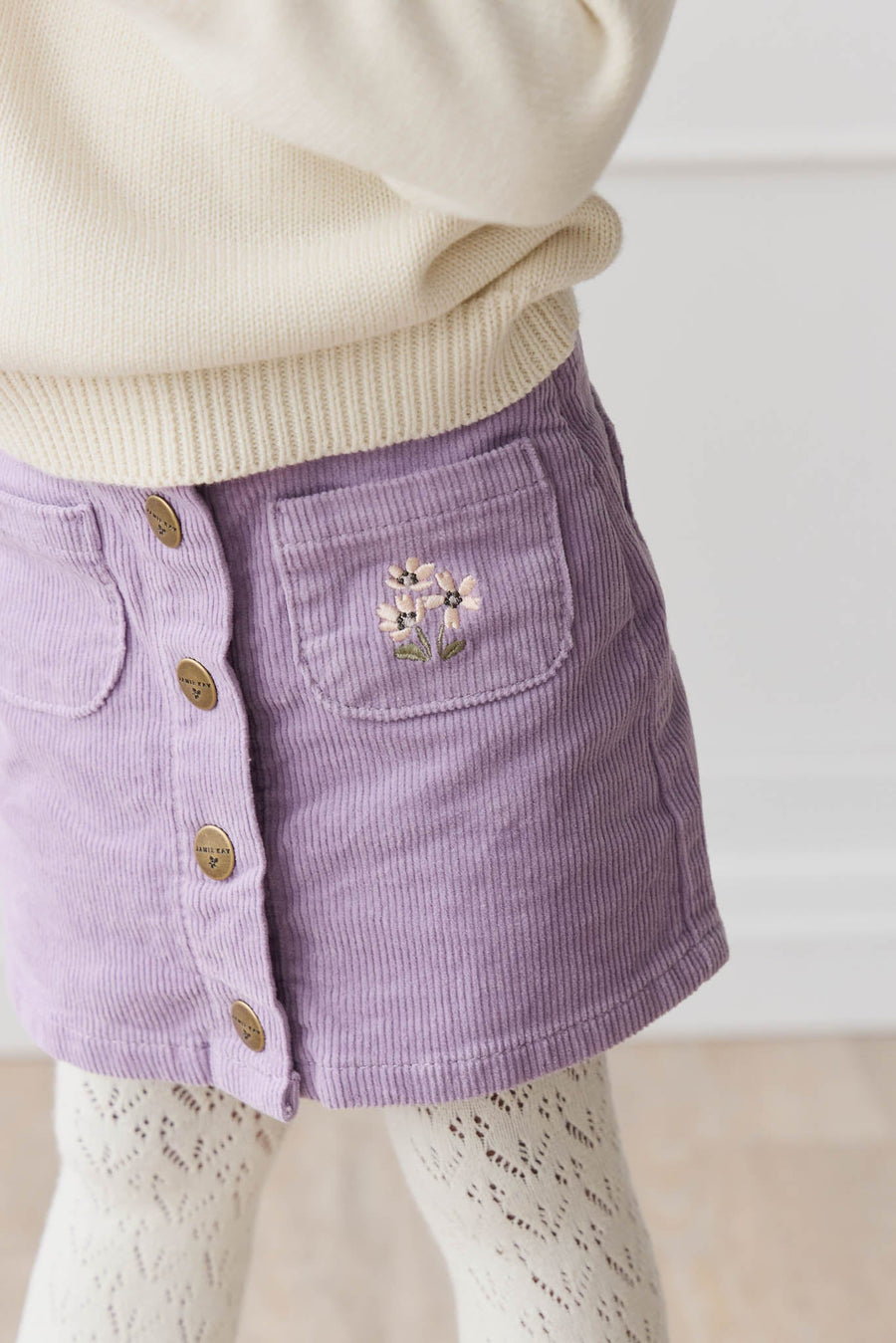 Alexis Cord Skirt - Wildflower Meadow Childrens Skirt from Jamie Kay USA