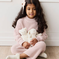 Morgan Knitted Pant - Pastel Marle Childrens Pant from Jamie Kay USA