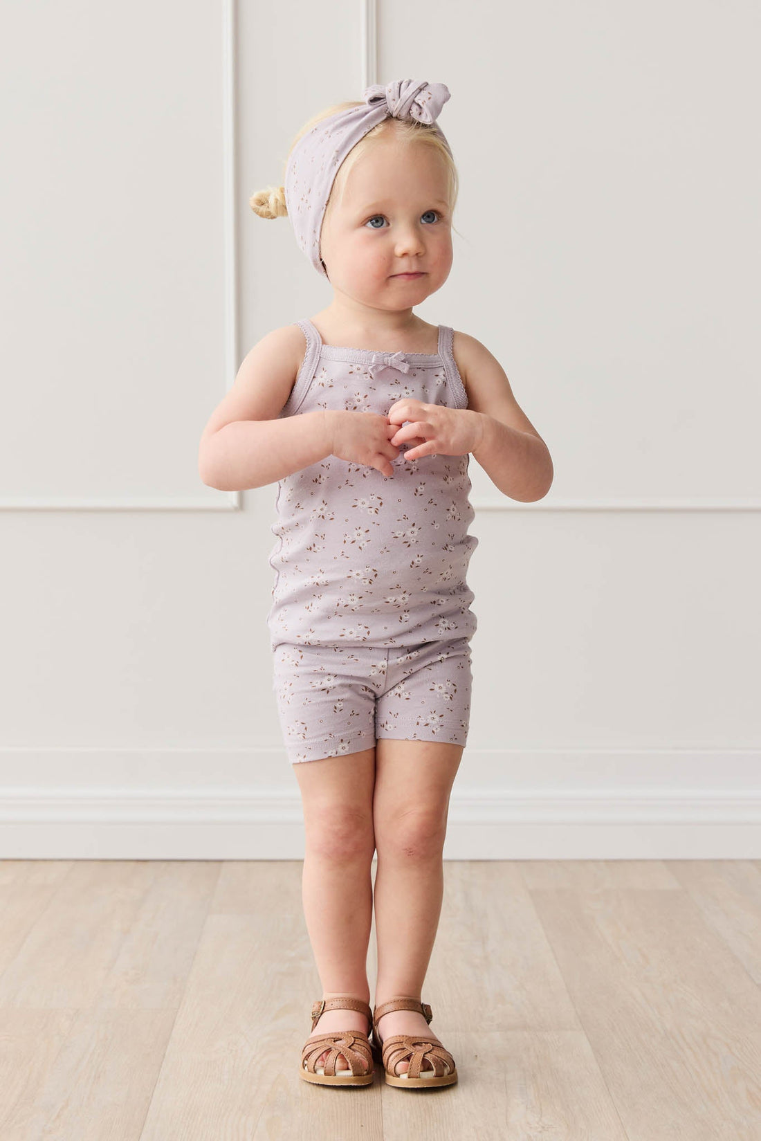 Organic Cotton Everyday Bike Short - Lulu Bloom Iris Childrens Short from Jamie Kay USA