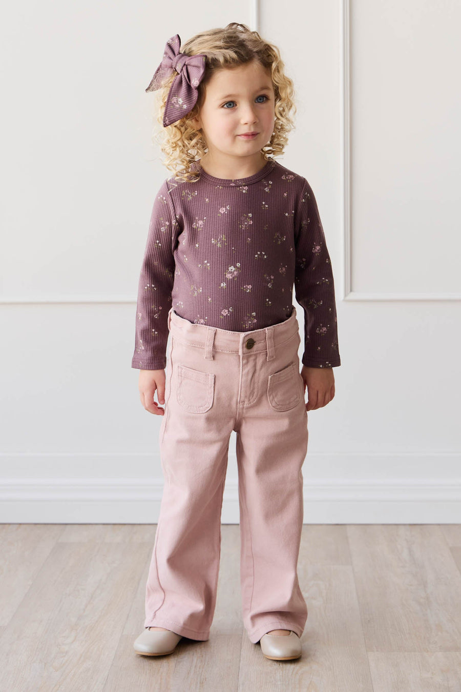 Organic Cotton Modal Long Sleeve Top - Petite Fleur Childrens Top from Jamie Kay USA