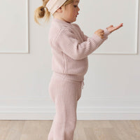 Morgan Knitted Pant - Old Rose Childrens Pant from Jamie Kay USA