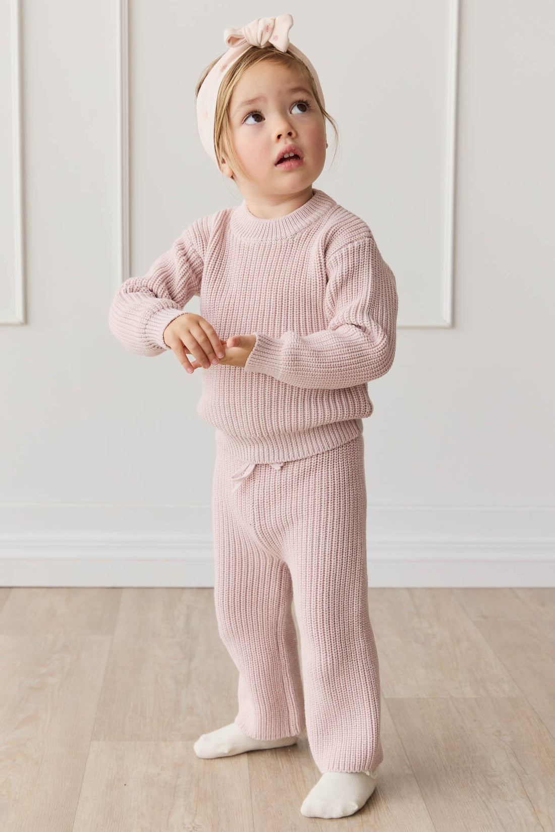 Morgan Knitted Pant - Old Rose Childrens Pant from Jamie Kay USA